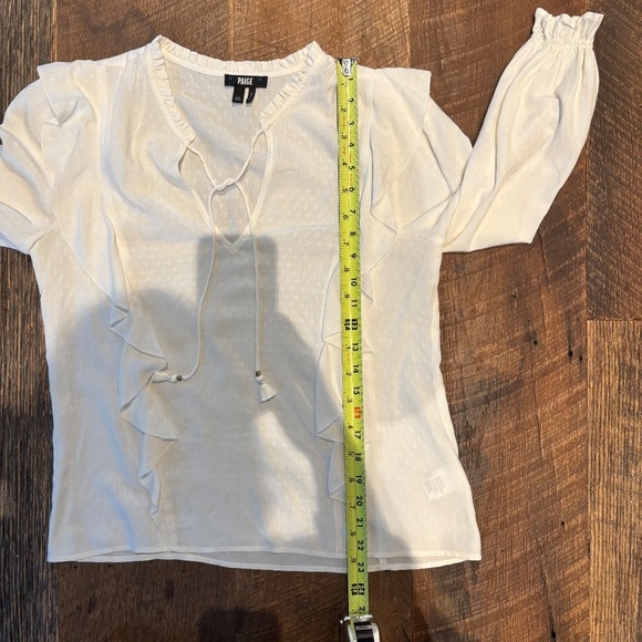 Paige Jeans Bo Ho white top with tassels, size XS - Picture 5 of 8